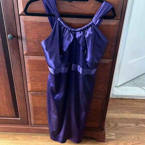 Elie Tahari | Dresses | Elie Tahari Purple Silk Simone Dress Size 6 Zip  Back Snap Belt | Poshmark